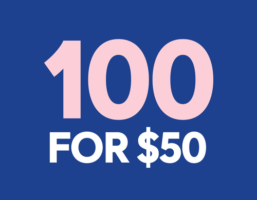 100 for $50